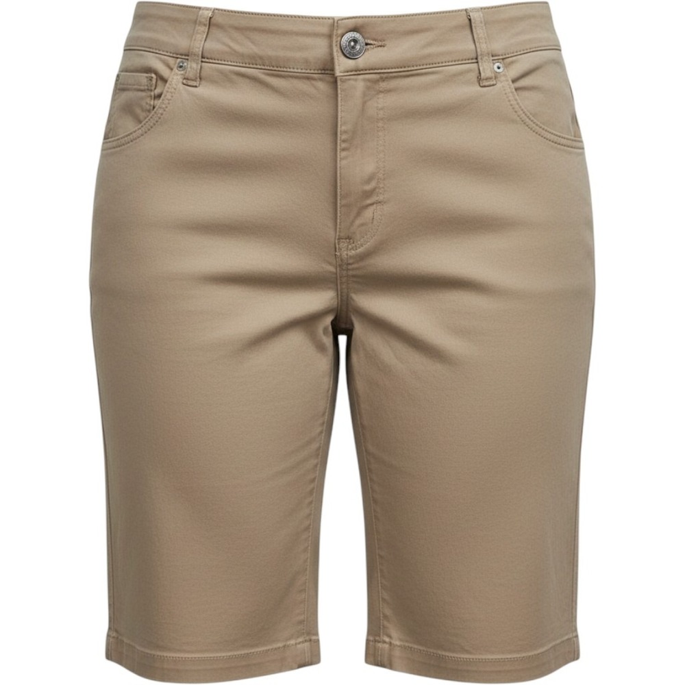 Bandolino Jeans Ivette Tummy Control Bermuda Shorts Khaki Tan Womens 18 NEW